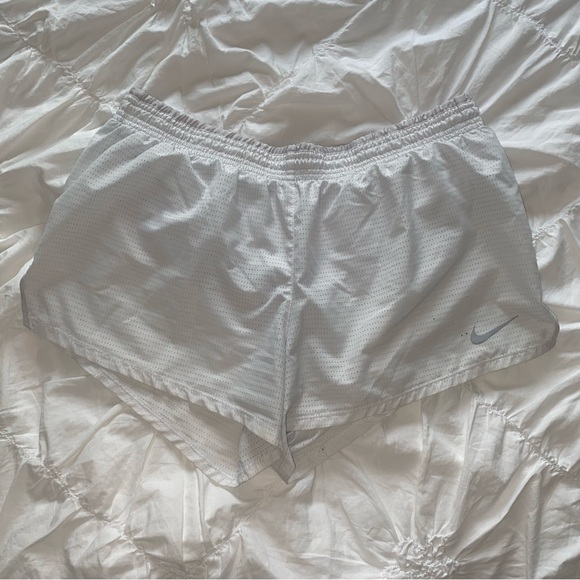 Nike Pants - SOLD Women's Nike Dri-Fit White Running Shorts with Liner size L